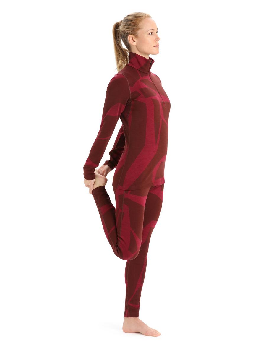 Espresso / Cherry Icebreaker Merino 250 Vertex Long Sleeve Half Zip Thermal Top Fractured Landscapes Women's One Piece & Sets | AU 1787HAPK